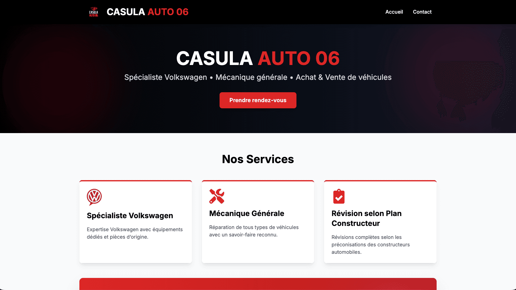Aperçu du site vitrine — vue 1